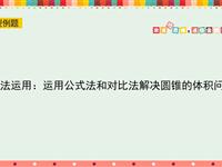 方法运用：运用公式法和对比法解决圆锥的体积问题