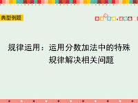 规律运用：运用分数加法中的特殊规律解决相关问题