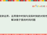 规律运用：运用镜中时刻与实际时刻的对称性解决镜子里的时间问题